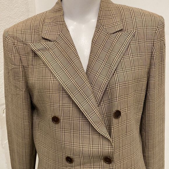 Ralph Lauren Vintage Brown Double Breasted Oversized Blazer Office Plus Size 14 - Picture 7 of 13